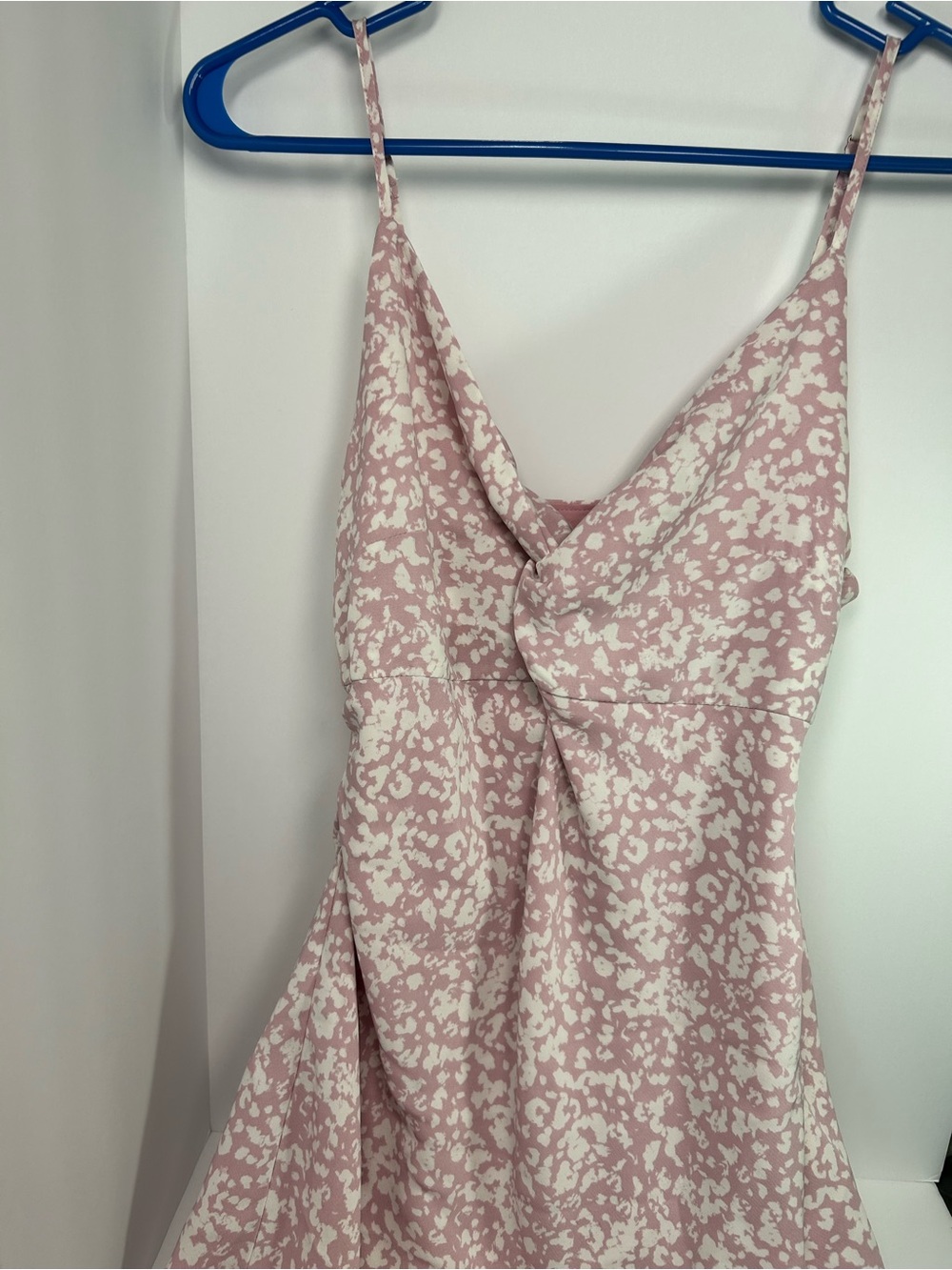 Abercrombie & Fitch Blush Pink and White Printed Midi Slip Dress